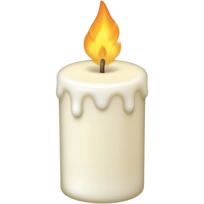 A simple emoji-style illustration of a candle with no flame, the wick slightly burnt, and a small amount of light smoke rising, minimal design, flat emoji look emoji