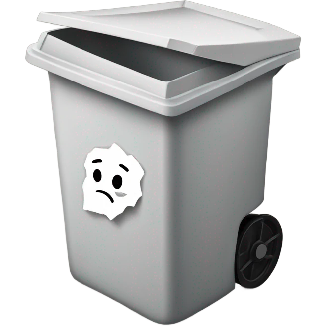 a crumbled paper on a trash can emoji