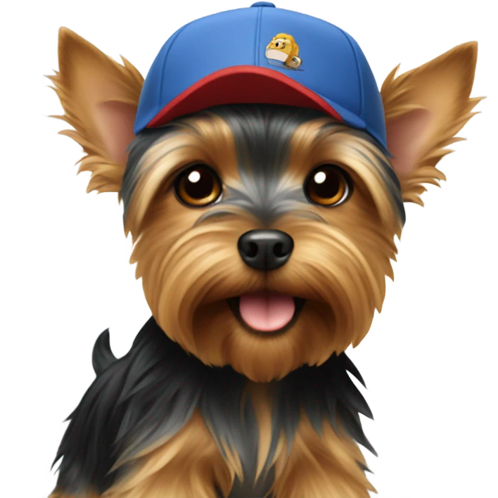 Yorkshire Terrier wearing a cap emoji