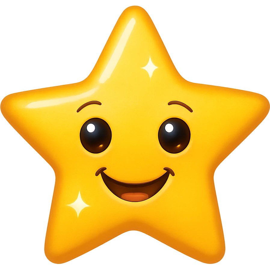 a star emoji, shiny and cheerful emoji