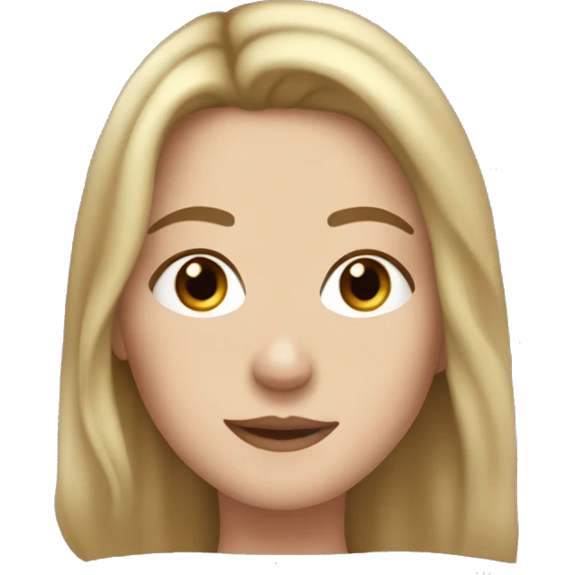 White woman with dirty blond hair, brown eyes, and freckles, rosy cheeks  emoji