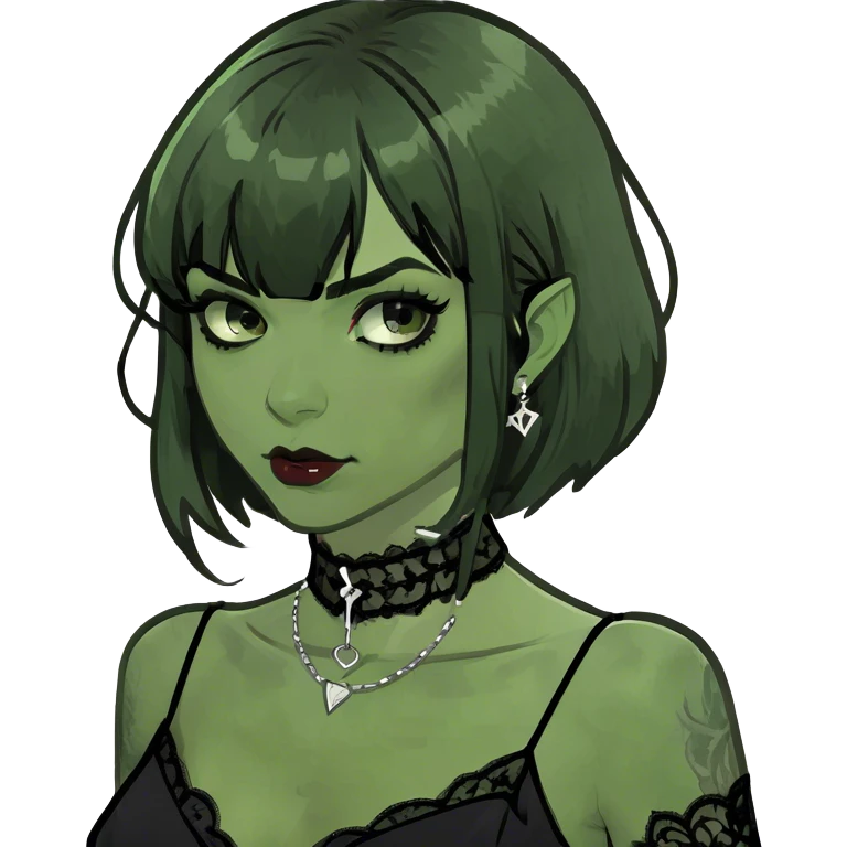 girl vampire with black and bangs hair emoji