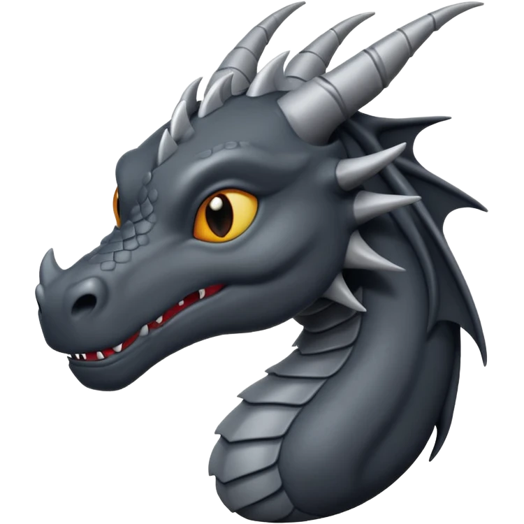 a minimalistic simple dark gray dragon emoji