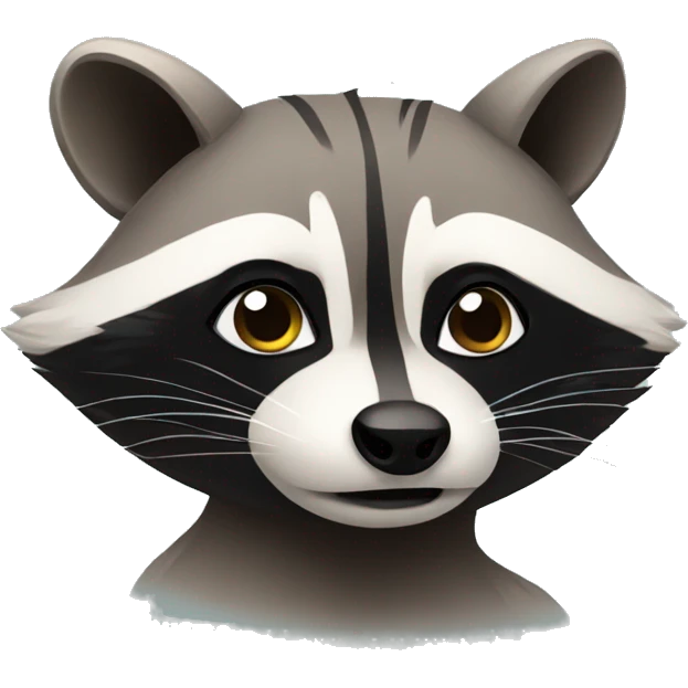 Raccoon giving skeptical look emoji