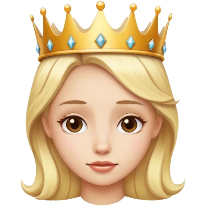 Blond girl wearing a crown emoji