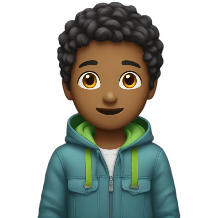 Boy doing challenge emoji