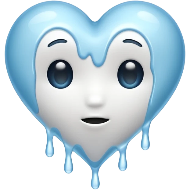 white heart melting (no face) emoji