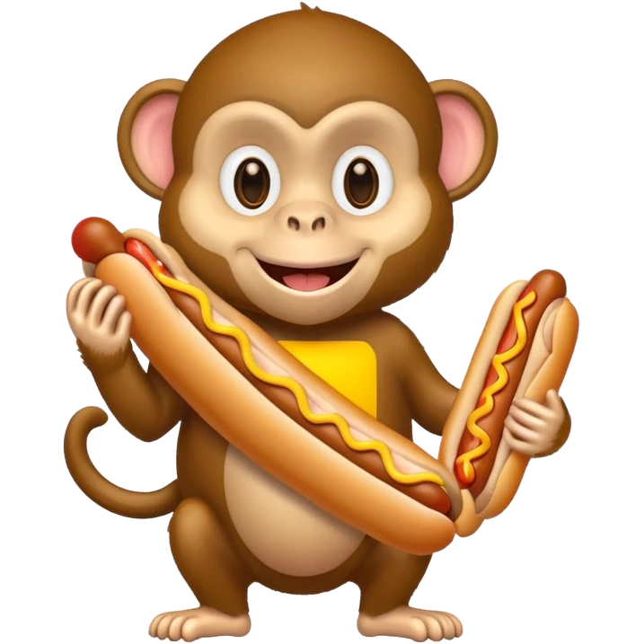 Monkey with a hot dog emoji