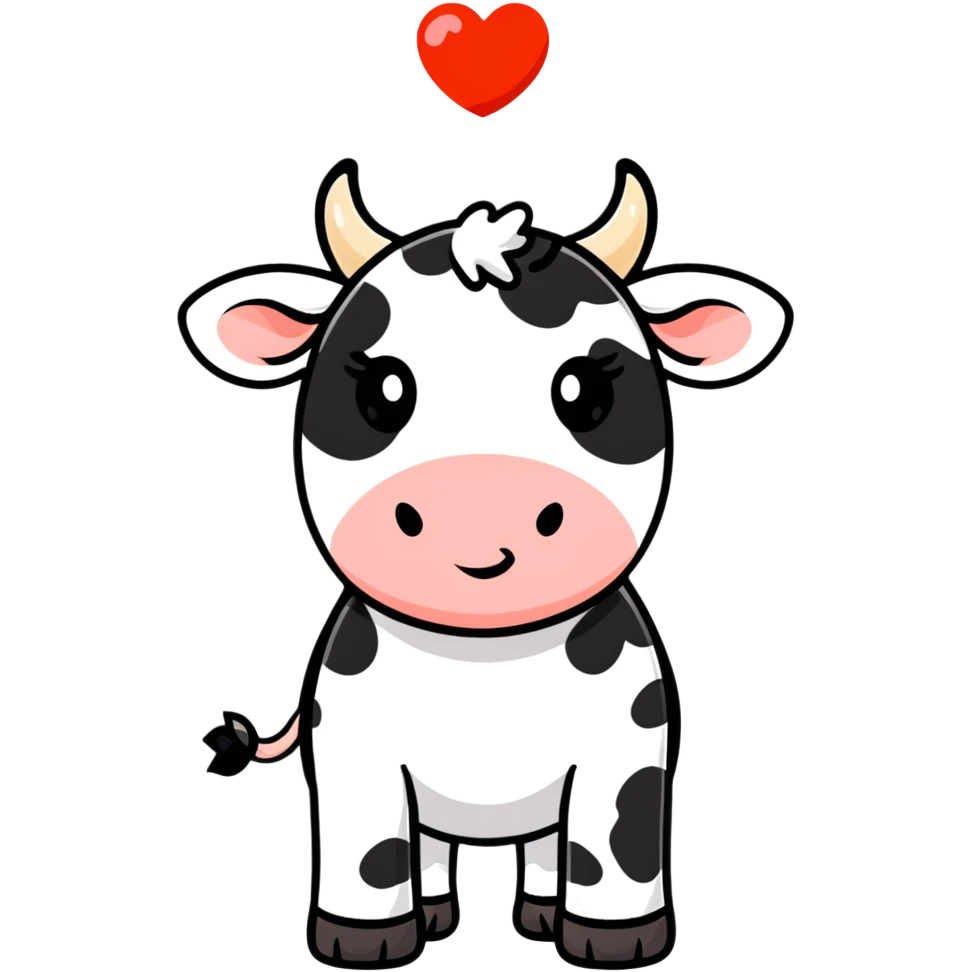Heart with cow spots and little cow horns emoji