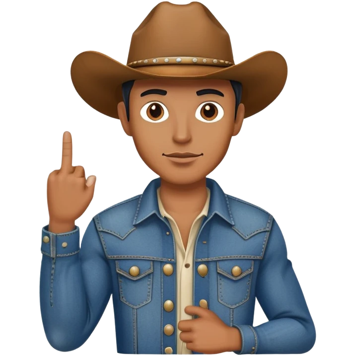 A cowboy with a like finger emoji