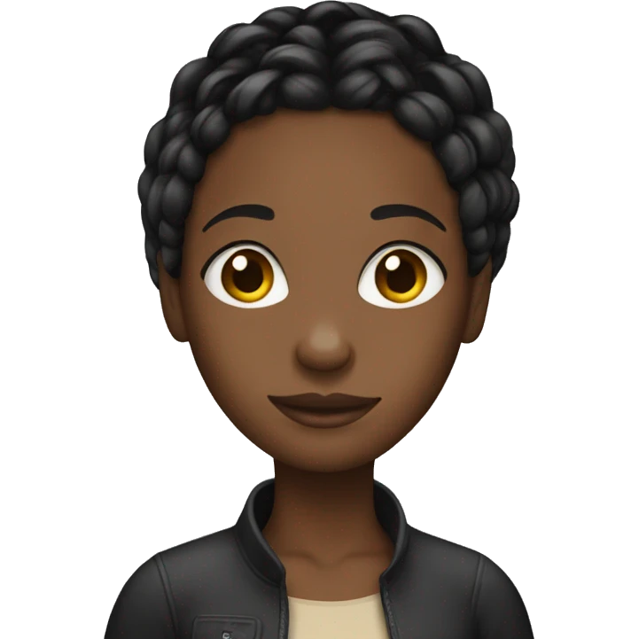 a black girl with braids emoji