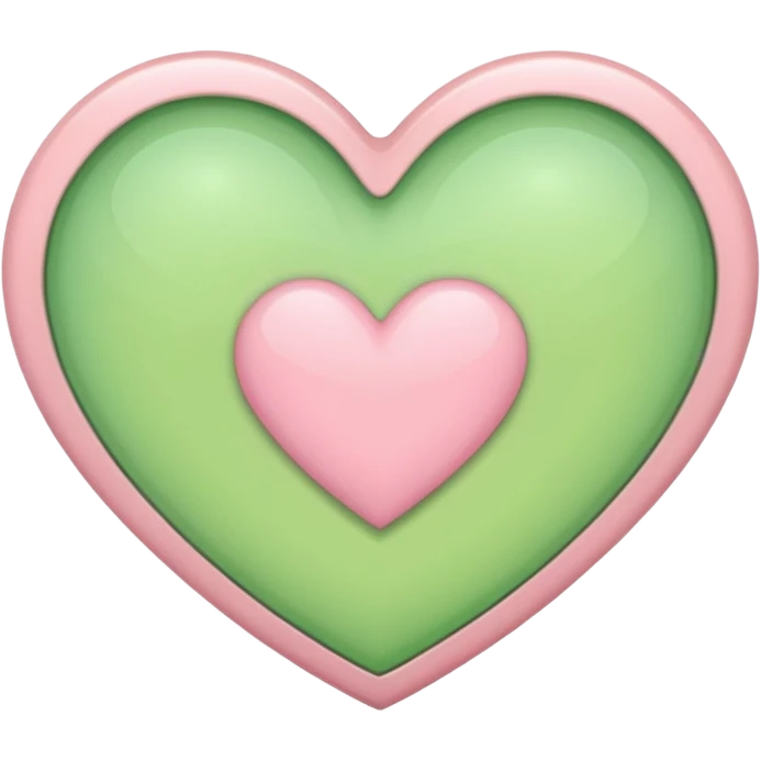A half light green half light pink heart emoji