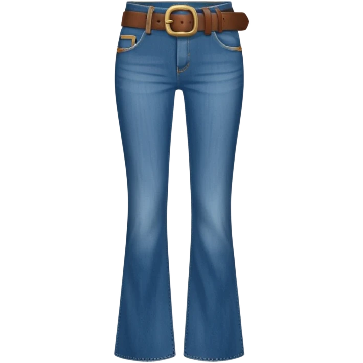 Flared jeans with a belt emoji