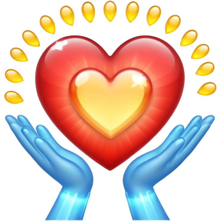 Sparkling Heart hands emoji