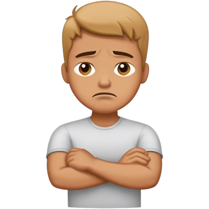 man crossing arms with upset face  emoji