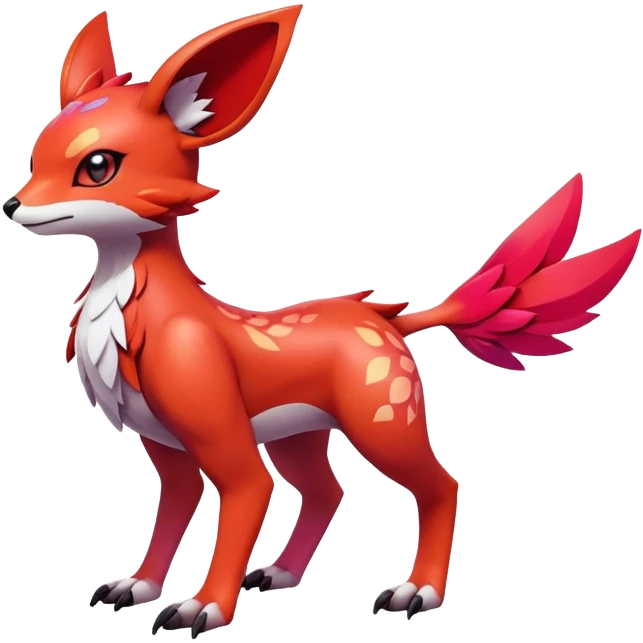 Falvie-fantasy-creature-Fakémon-Pokémon, full body, with markings emoji