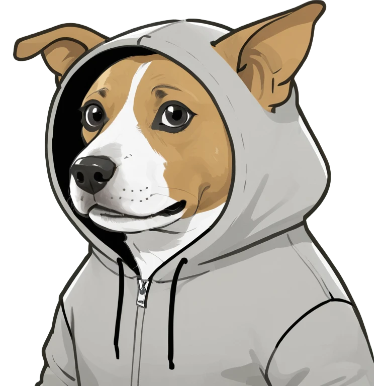 Dog wearing a hoddie emoji