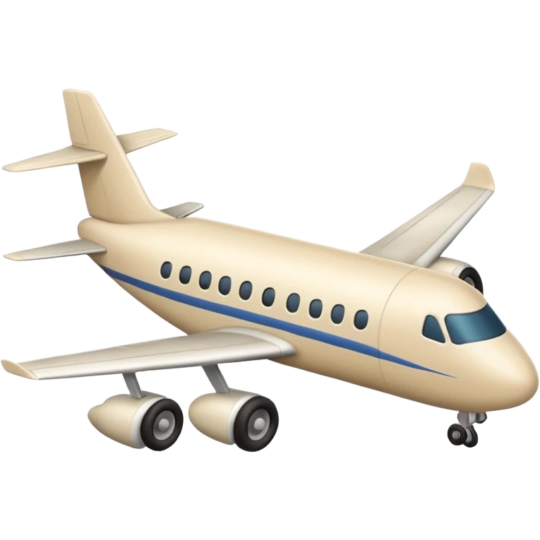 light beige airplane, Apple emoji style, no text emoji