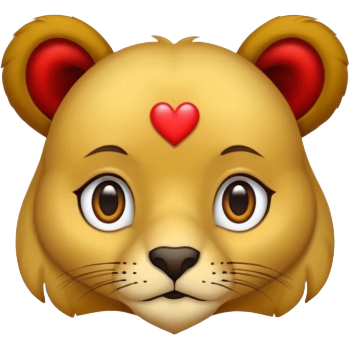 León con ojos de corazónes  emoji