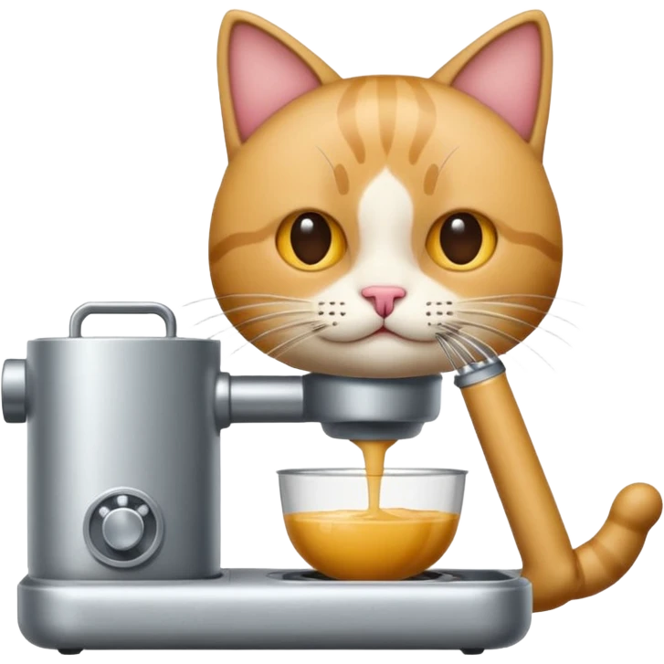 gato cociendo en una maquina de cocer emoji
