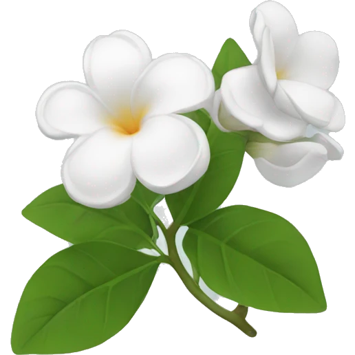 3 jasmins flowers with leafs emoji