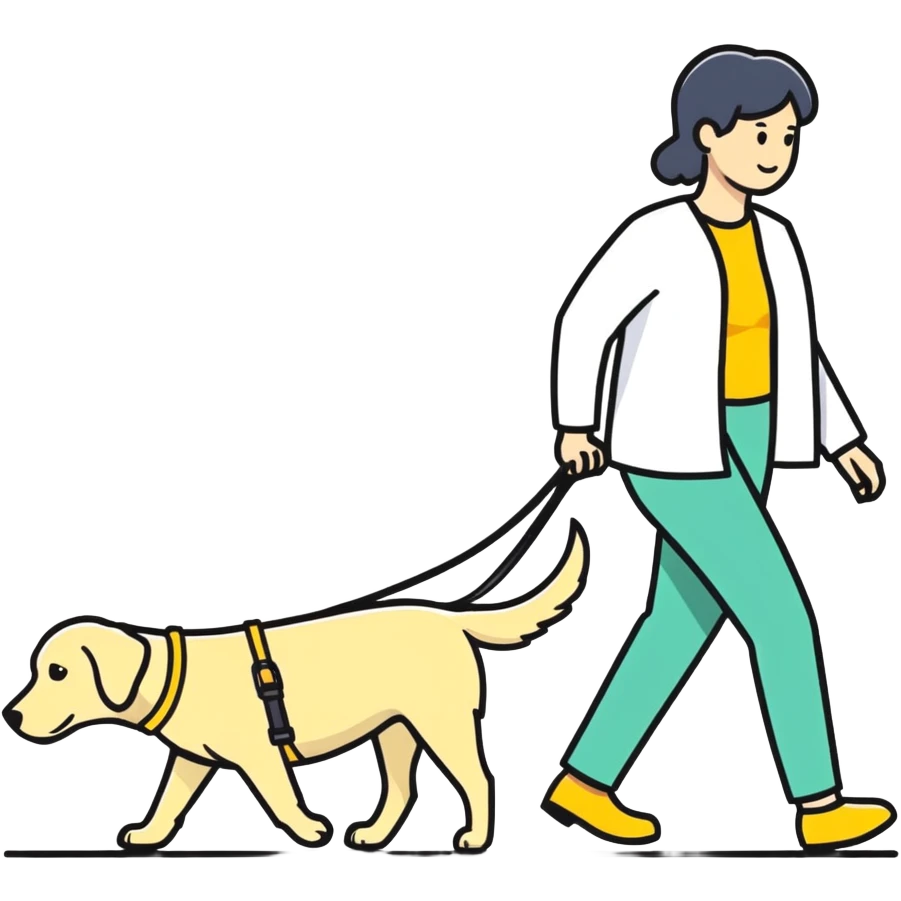  dog guiding a blind person, guide dog, emoji