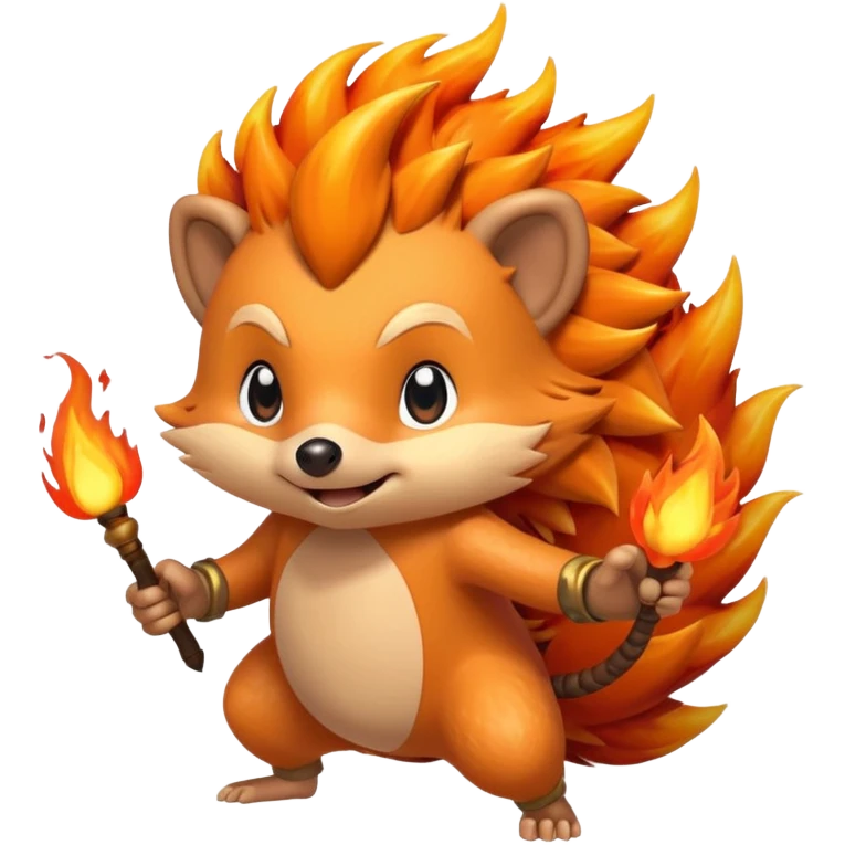 fire bender hedgehog emoji