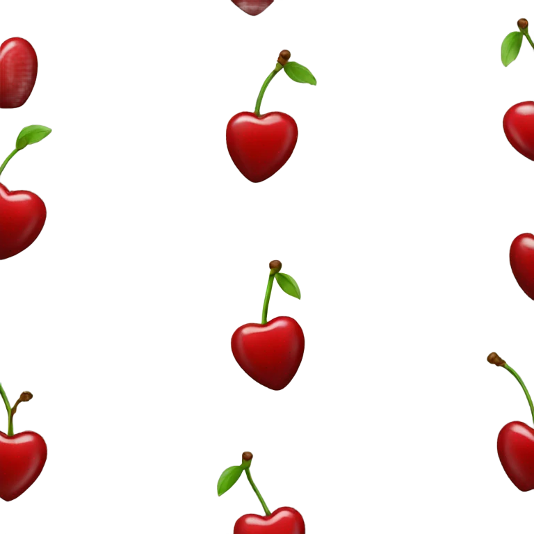 Heart shaped cherries emoji