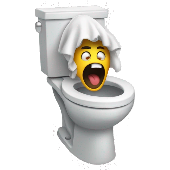Head coming out of toilet screaming  emoji