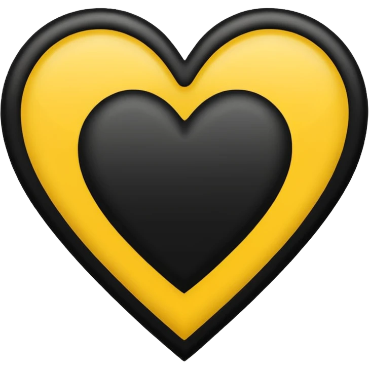 Black with vertical yellow stripe middle dashed inside black heart

 emoji