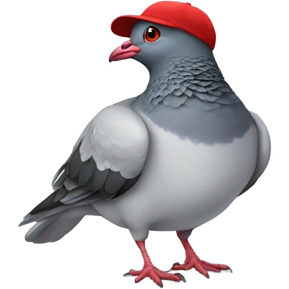 pigeon wearing a red hat  emoji