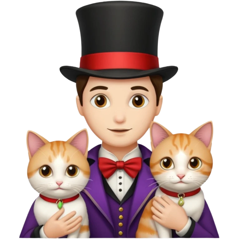 magician couple and their pet cat emoji