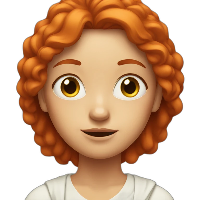 red-haired woman with wild eyes meditating emoji
