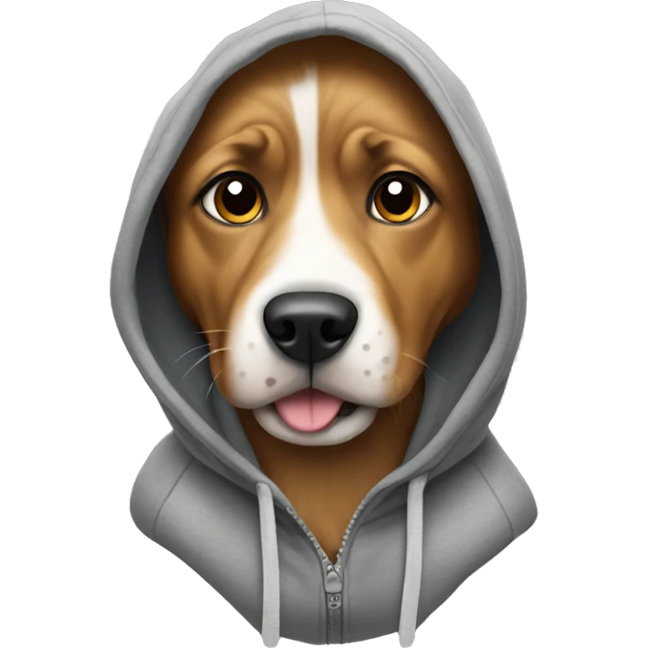 Dog wearing a hoodie  emoji