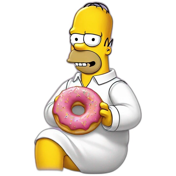 Homer Simpson qui longe un donut  emoji