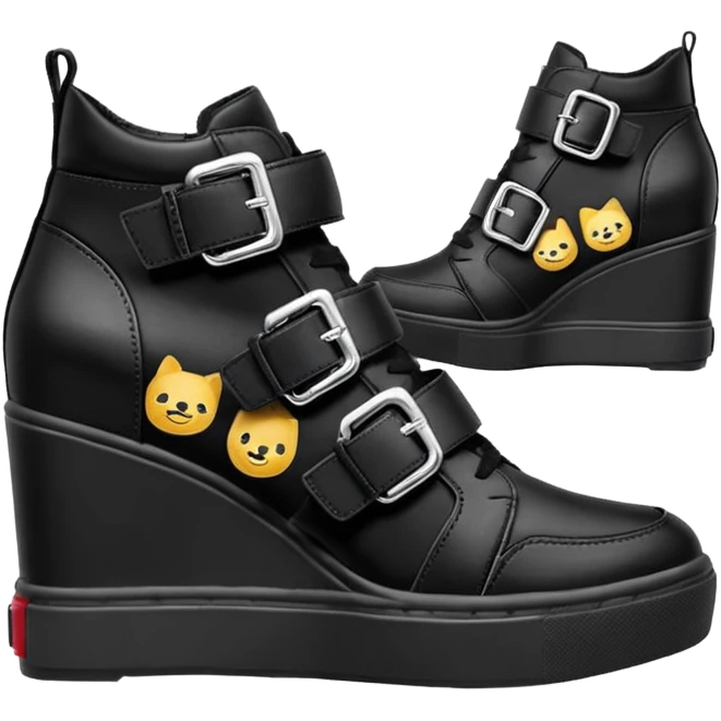 steve madden wedge sneakers hook and loop strap emoji