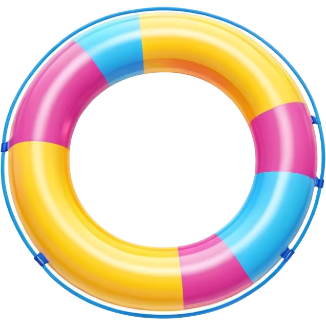 inflatable pool float object icon, colorful swimming ring, glossy plastic texture, summer vibe, 3D cartoon, mobile game icon style, centered, clean background, no text, no watermark
 emoji