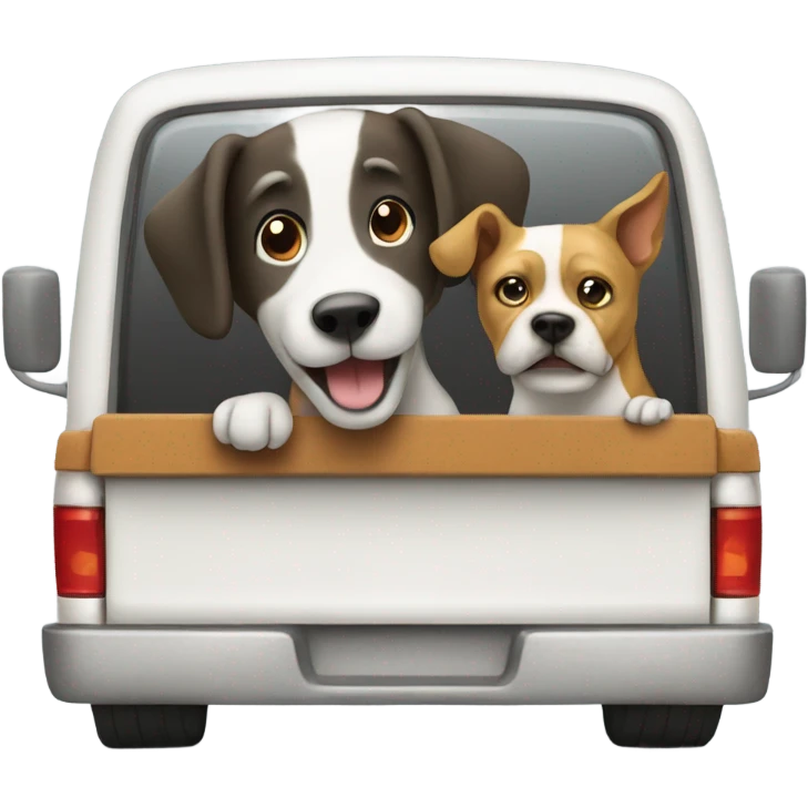 Truck with a dog driving emoji