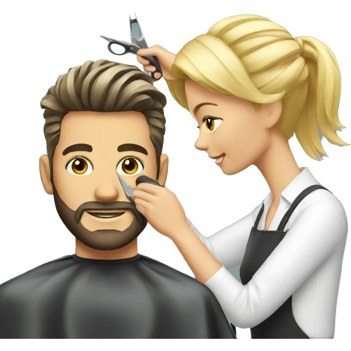 hairdresser doing a haircut emoji