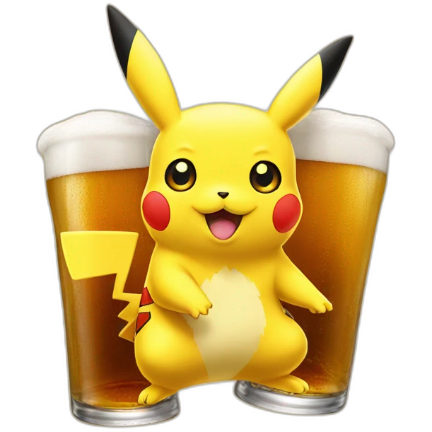 Pikachu beer emoji