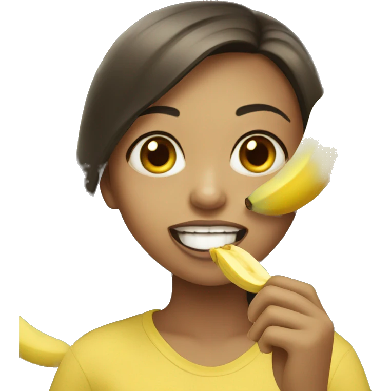 girl eating banana  emoji