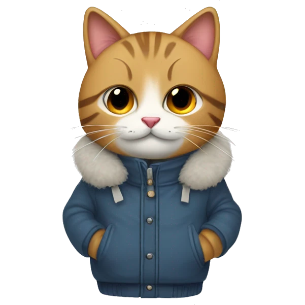 Gato con ropa de invierno emoji