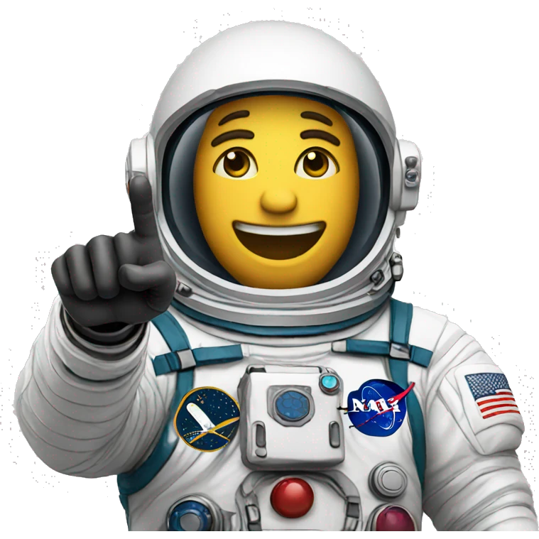 Astronaut pointing emoji