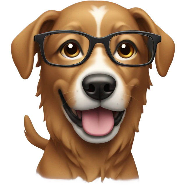 Dog with glasses emoji