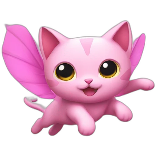 flying pink mew emoji