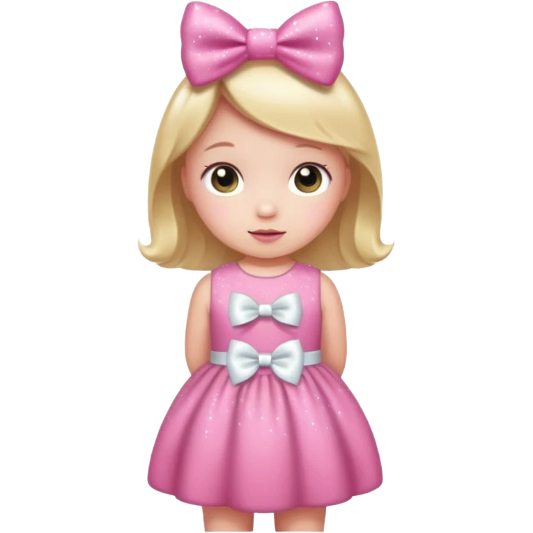 baby Pink also white bow with sparkles  emoji