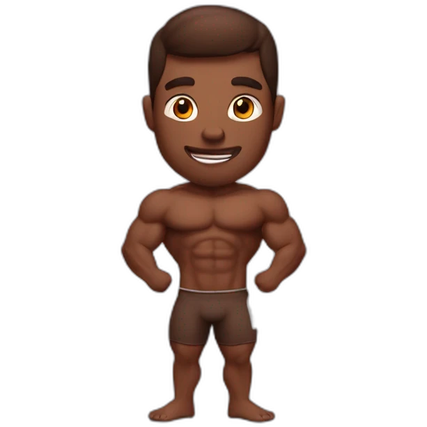 Muscular man with chocolate smoothie  emoji