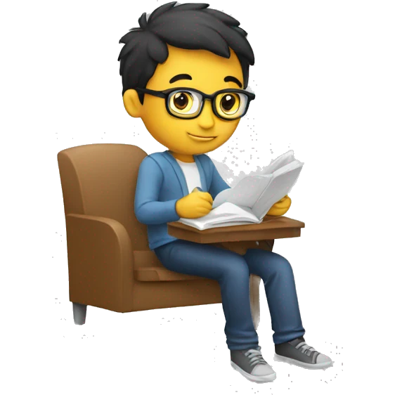 Economics student studying for an exam emoji