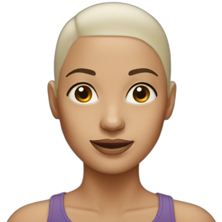 close up woman no hair emoji