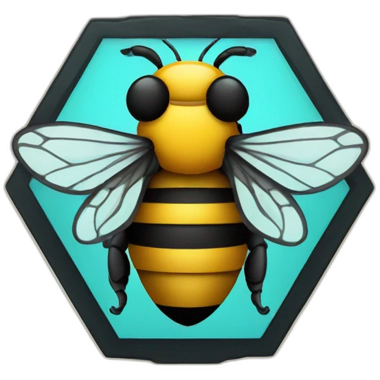 Tattoo style bee on hive emoji